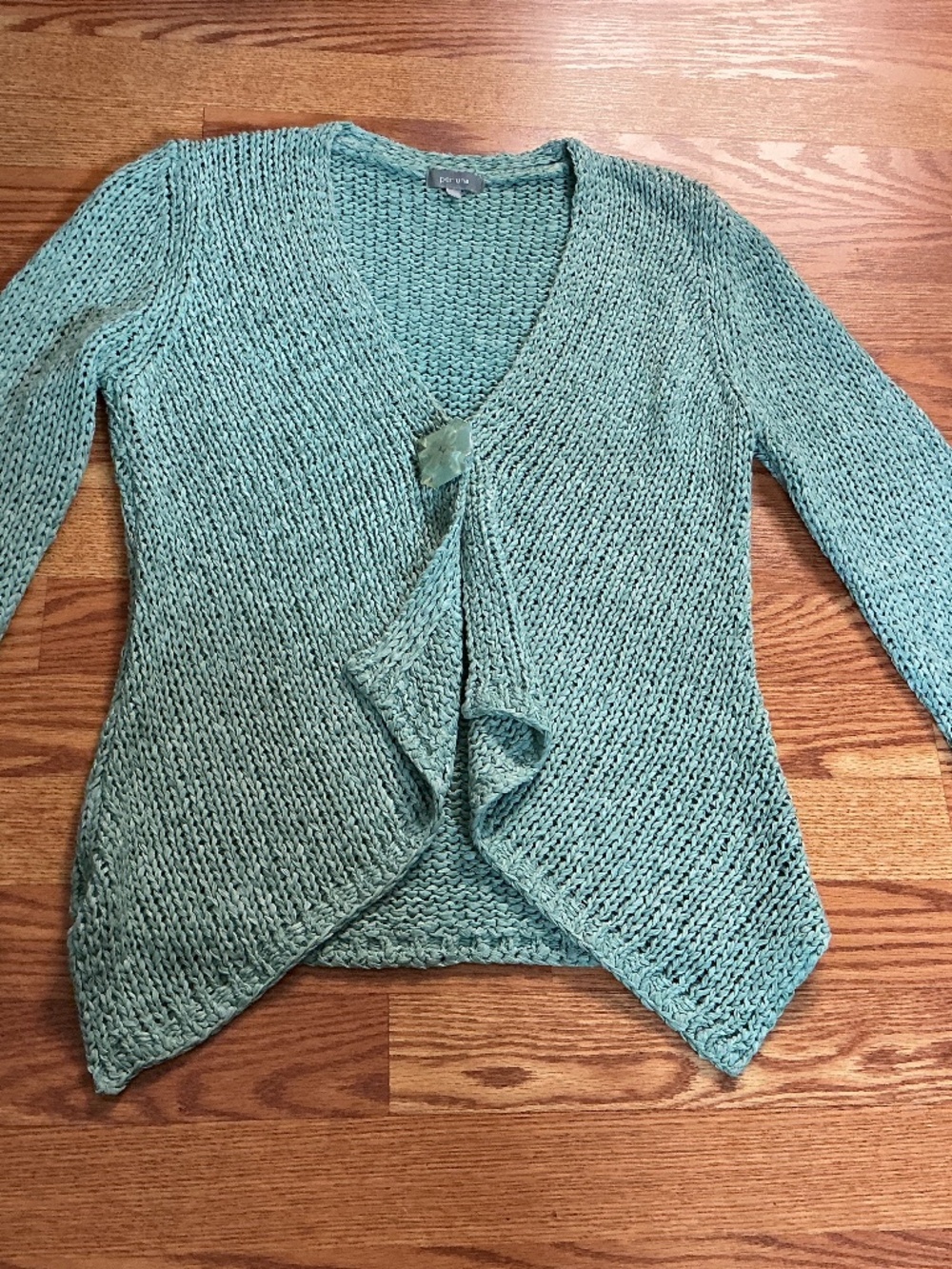Per Una Light Sage Green Long Sleeve One Button Sweater Cardigan  Size M